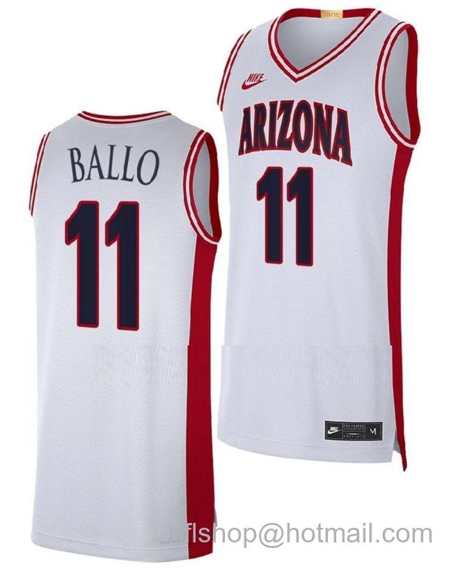 Men's Arizona Wildcats Oumar Ballo College Basketball Maui Invitational Champs White #11 Stitched Jersey