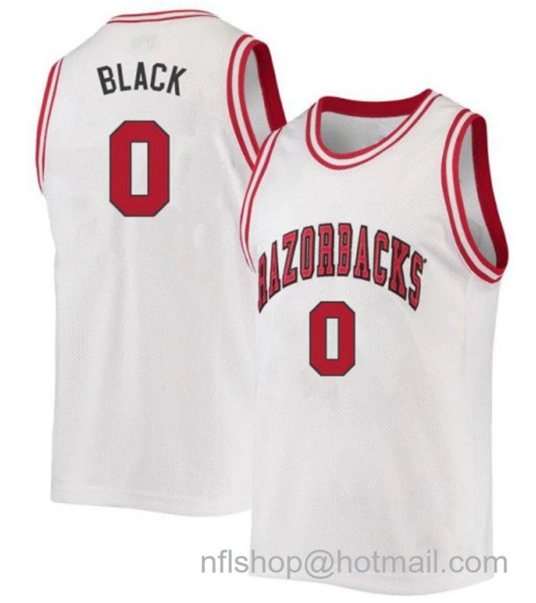 Men's Arkansas Razorbacks Anthony Black College Basketball White 2 #0 Stitched Jersey