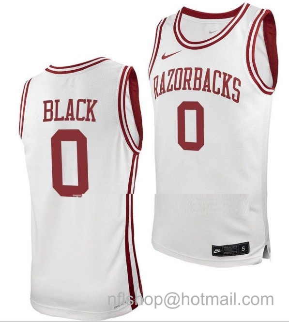 Men's Arkansas Razorbacks Anthony Black College Basketball White #0 Stitched Jersey