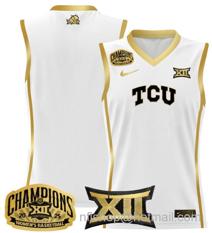 Women's Team Jersey TCU Horned Frogs 2025 Champions Lightweight White Gold