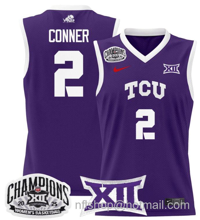 Women's Madison Conner Jersey #2 TCU Horned Frogs 2025 Champions Purple