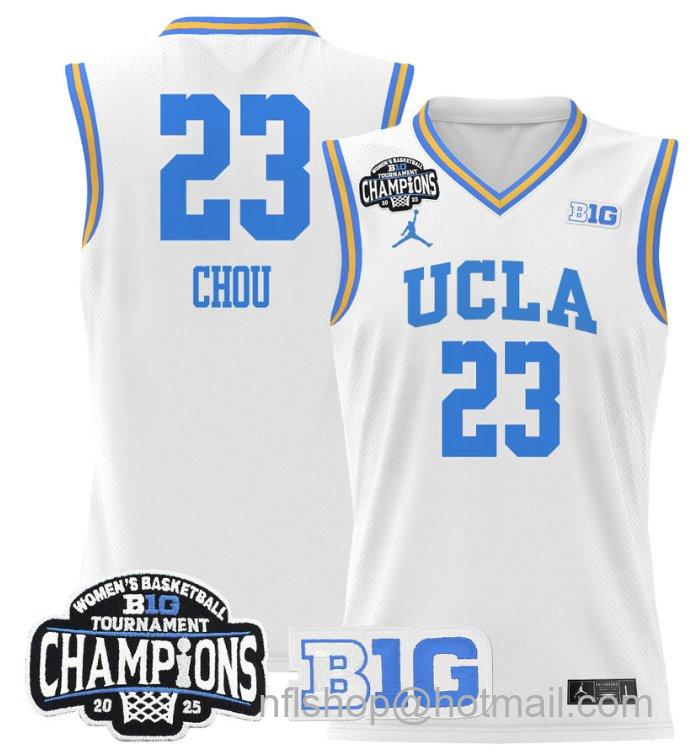 Women's Natalie Chou Jersey #23 UCLA Bruins 2025 Champions Basketball White