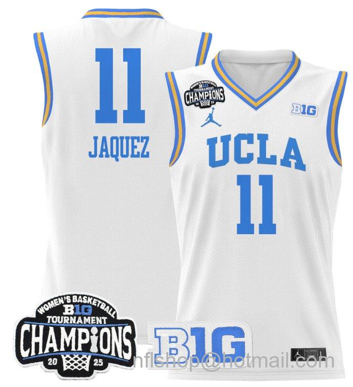 Women's Gabriela Jaquez Jersey #11 UCLA Bruins 2025 Champions Basketball White