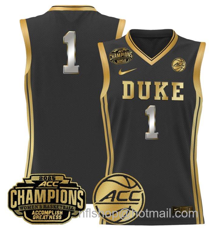 Women's Team Jersey Duke Blue Devils 2025 ACC Champions Lightweight Black Gold