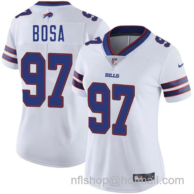 Women's Buffalo Bills #97 Joey Bosa White Vapor Stitched Football Jersey(Run Small)