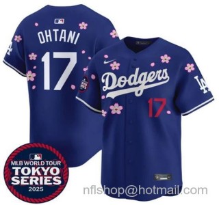 Youth Los Angeles Dodgers #17 Shohei Ohtani Royal 2025 Tokyo Series Limited Stitched Baseball Jersey