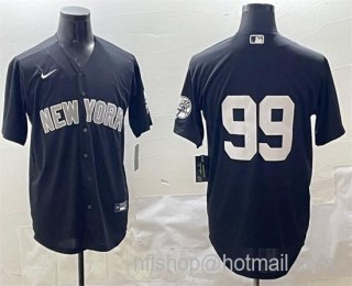 Men's New York Yankees #99 Aaron Judge Black Cool Base Stitched Baseball Jersey