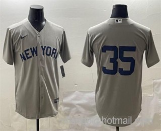 Men's New York Yankees #35 Cody Bellinger Grey Cool Base Stitched Baseball Jersey