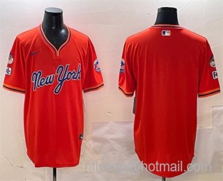 Men's New York Mets Blank Orange 2025 Spring Training Stitched Baseball Jersey