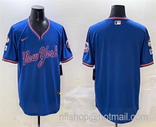 Men's New York Mets Blank Royal 2025 Spring Training Stitched Baseball Jersey