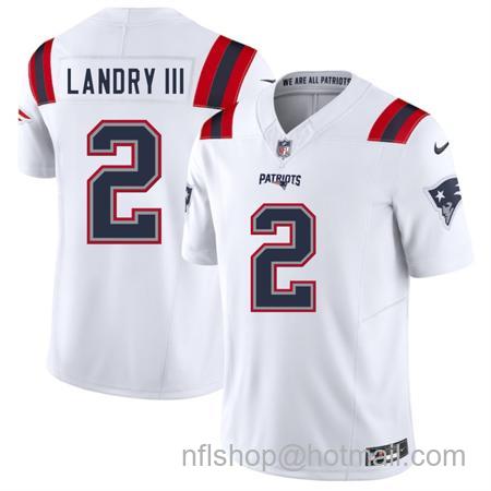 Men's New England Patriots #2 Harold Landry III White 2025 F.U.S.E. Vapor Limited Stitched Football Jersey