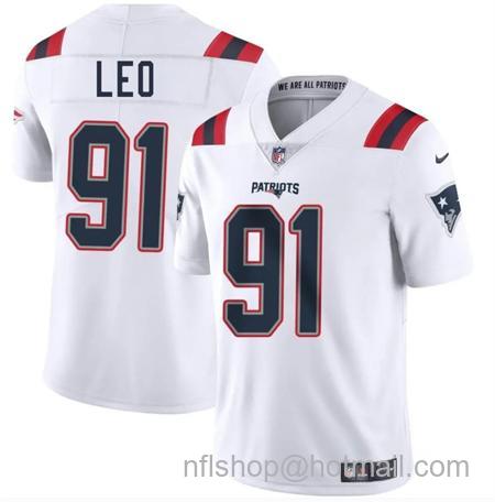 Men's New England Patriots #91 Titus Leo White 2025 Vapor Limited Stitched Football Jersey