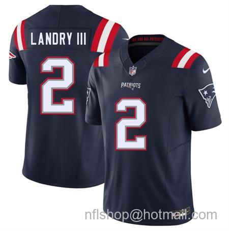 Men's New England Patriots #2 Harold Landry III Navy 2025 F.U.S.E. Vapor Limited Stitched Football Jersey