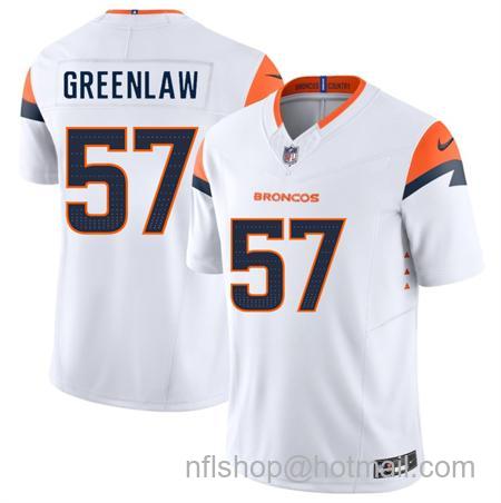 Men's Denver Broncos #57 Dre Greenlaw White 2025 F.U.S.E. Vapor Limited Stitched Football Jersey