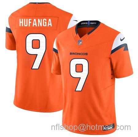 Men's Denver Broncos #9 Talanoa Hufanga Orange 2025 F.U.S.E. Vapor Limited Stitched Football Jersey