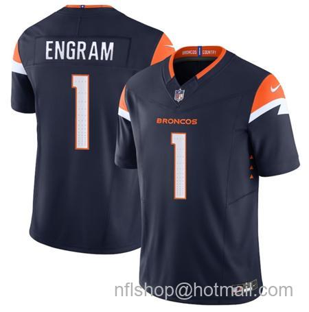 Men's Denver Broncos #1 Evan Engram Navy 2025 F.U.S.E. Alternate Vapor Limited Stitched Football Jersey