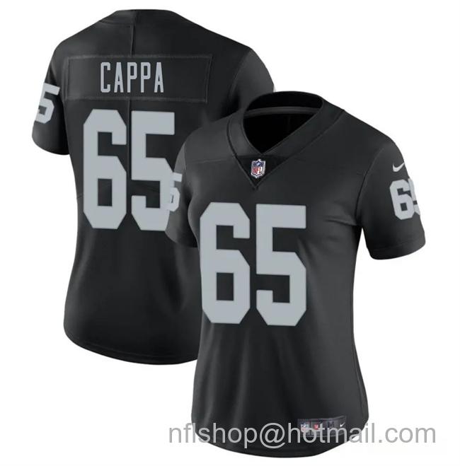 Women's Las Vegas Raiders #65 Alex Cappa Black 2025 Vapor Stitched Jersey(Run Small)