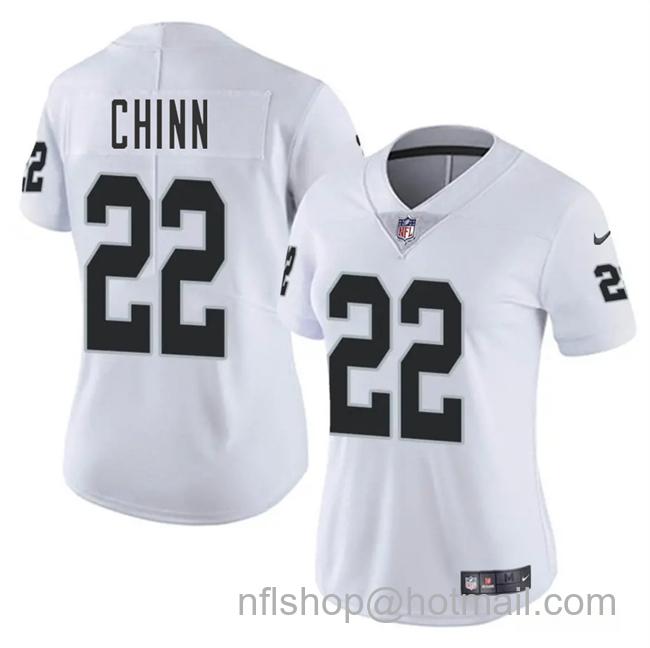 Women's Las Vegas Raiders #22 Jeremy Chinn White 2025 Vapor Stitched Jersey(Run Small)