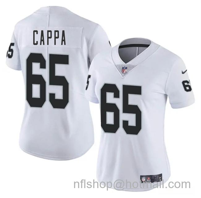 Women's Las Vegas Raiders #65 Alex Cappa White 2025 Vapor Stitched Jersey(Run Small)