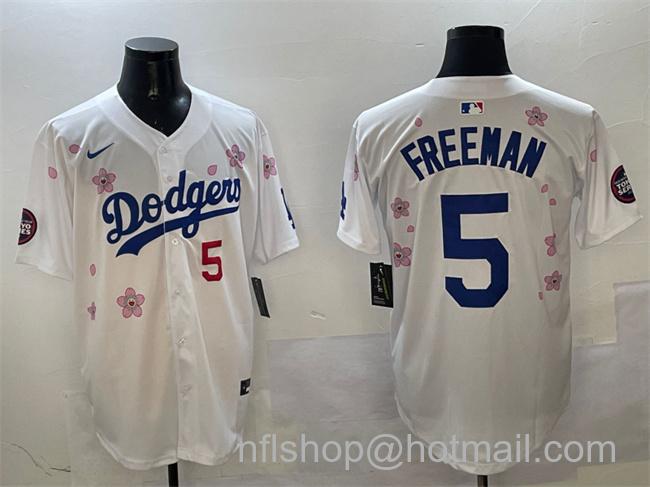 Men's Los Angeles Dodgers #5 Freddie Freeman White 2025 Tokyo Series Limited Stitched Baseball Jersey