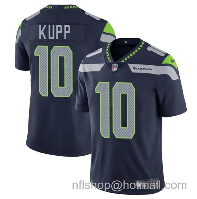 Men's Seattle Seahawks #10 Cooper Kupp Navy 2025 Vapor Limited Stitched Football Jersey