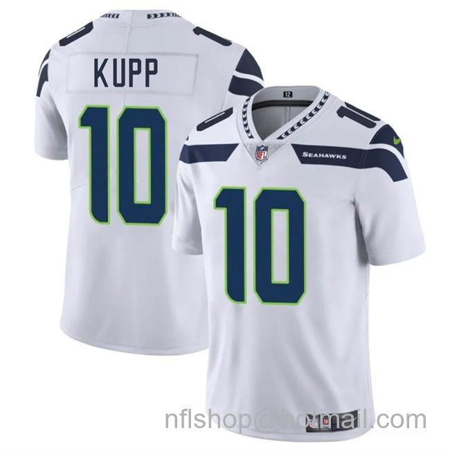 Men's Seattle Seahawks #10 Cooper Kupp White 2025 Vapor Limited Stitched Football Jersey