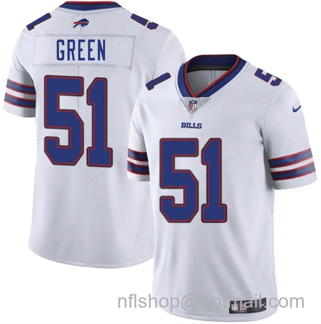 Men's Buffalo Bills #51 Kendrick Green White 2025 Vapor Untouchable Limited Stitched Football Jersey