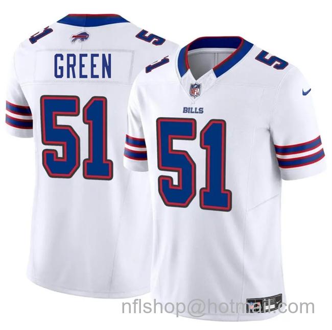 Men's Buffalo Bills #51 Kendrick Green White 2025 F.U.S.E. Vapor Untouchable Limited Stitched Football Jersey