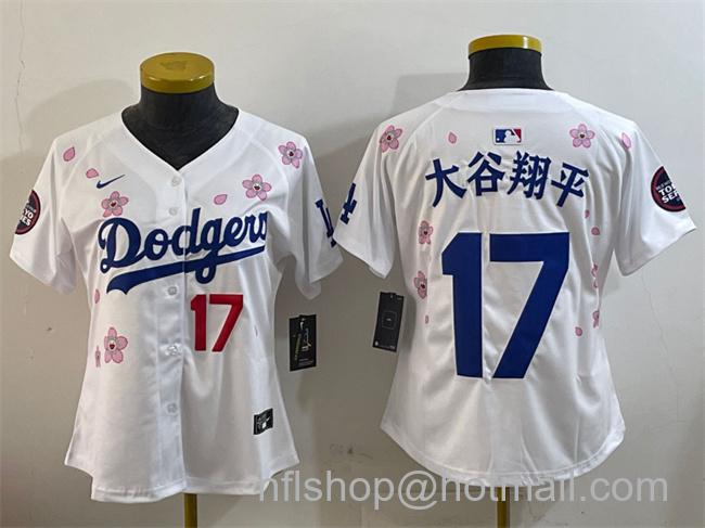 Women's Los Angeles Dodgers #17 大谷翔平 White 2025 Tokyo Series Limited Stitched Baseball Jersey(Run Small)