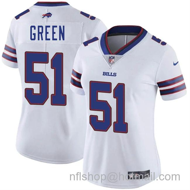 Women's Buffalo Bills #51 Kendrick Green White Vapor Stitched Football Jersey(Run Small)