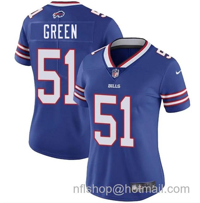 Women's Buffalo Bills #51 Kendrick Green Blue Vapor Stitched Football Jersey(Run Small)