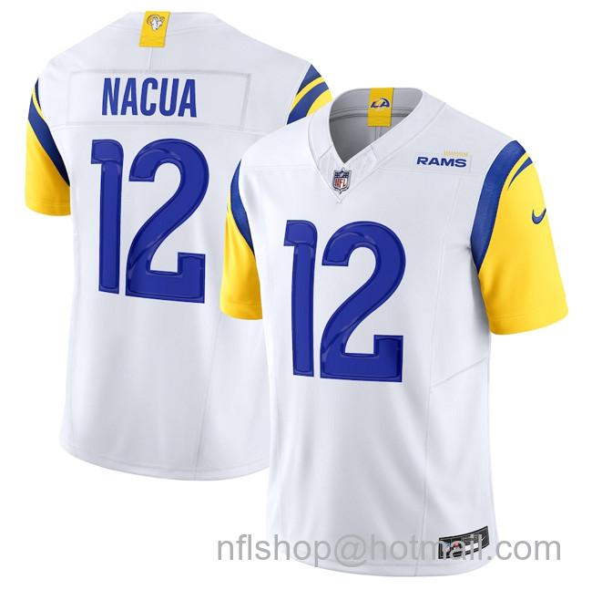 Women's Los Angeles Rams #12 Puka Nacua White 2024 F.U.S.E. Vapor Untouchable Stitched Jersey(Run Small)