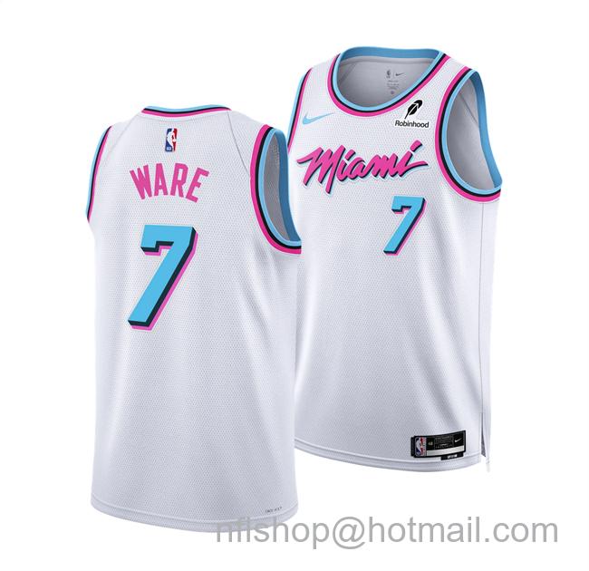 Women's Miami Heat #7 Kel'el Ware White 2024-25 City Edition Stitched Basketball Jersey(Run Small)