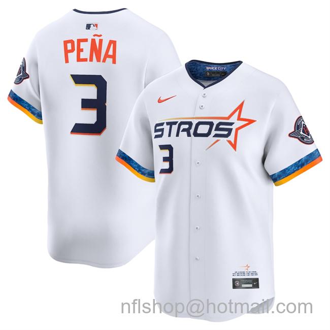 Youth Houston Astros #3 Jeremy Pe?a White 2025 City Connect Limited Stitched Baseball Jersey