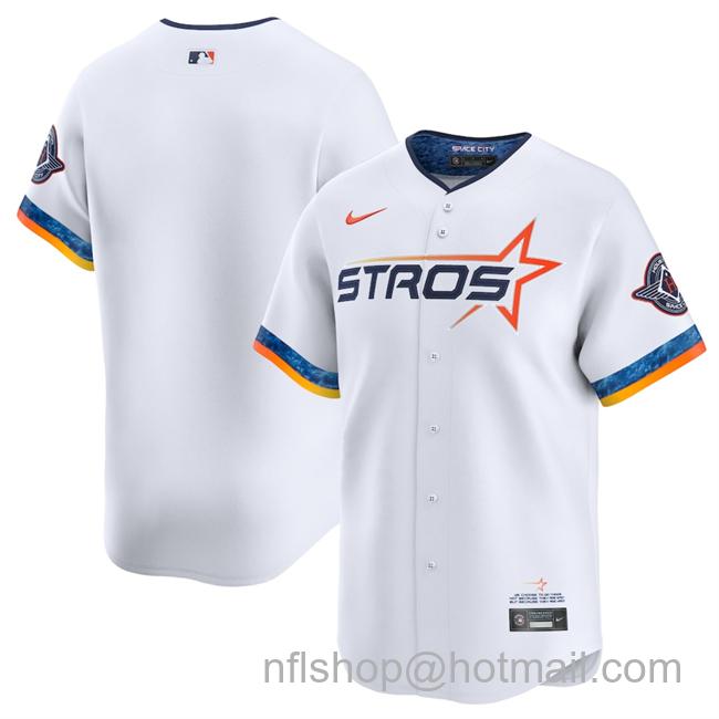 Youth Houston Astros Blank White 2025 City Connect Limited Stitched Baseball Jersey