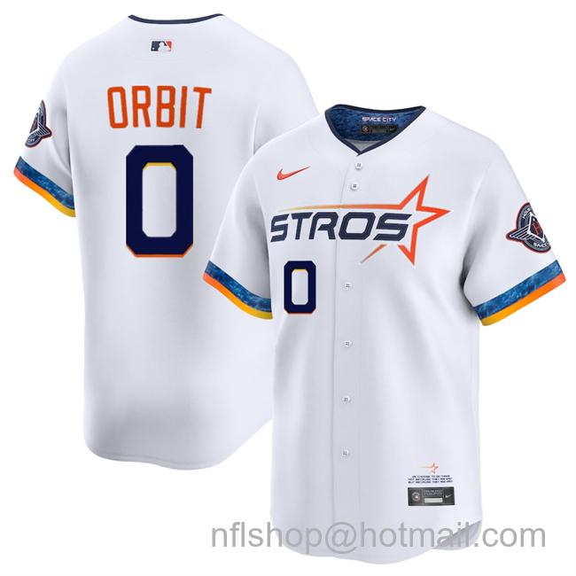 Youth Houston Astros #0 Orbit White 2025 City Connect Limited Stitched Baseball Jersey