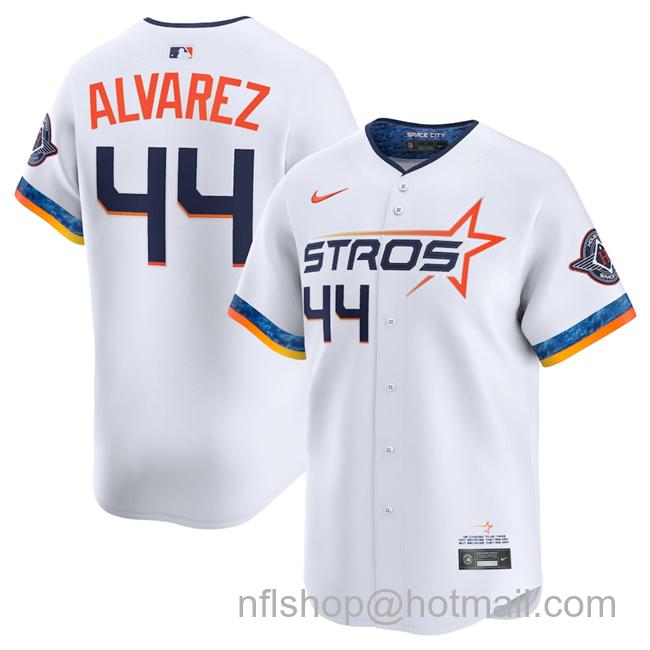 Youth Houston Astros #44 Yordan Alvarez White 2025 City Connect Limited Stitched Baseball Jersey