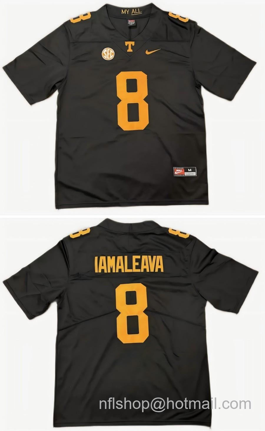 Men's Tennessee Volunteers #8 Nico Iamaleava NCAA Football Black Stitched Jersey