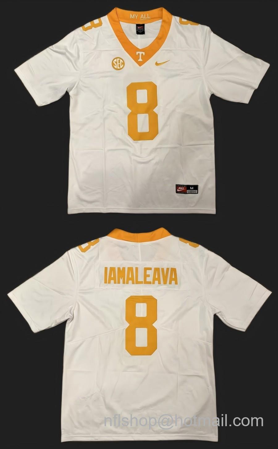 Men's Tennessee Volunteers #8 Nico Iamaleava NCAA Football White Stitched Jersey