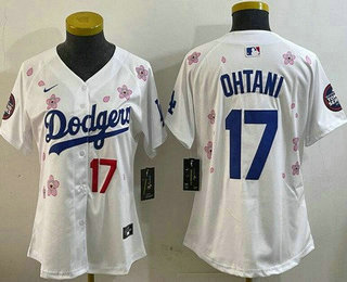 Women's Los Angeles Dodgers #17 Shohei Ohtani White 2025 Tokyo Series Limited Jersey