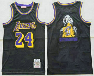 Men's Los Angeles Lakers #24 Kobe Bryant Black Marilyn Monroe Swingman Jersey