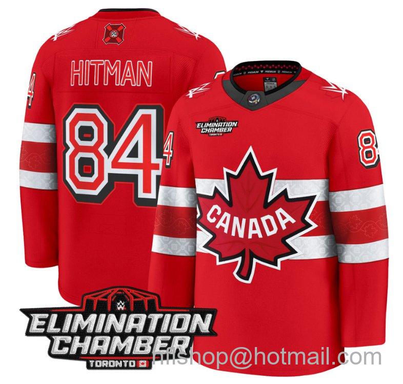 Men's The Hitman Jersey #84 Elimination Chamber Toronto 2025 Stitched Red