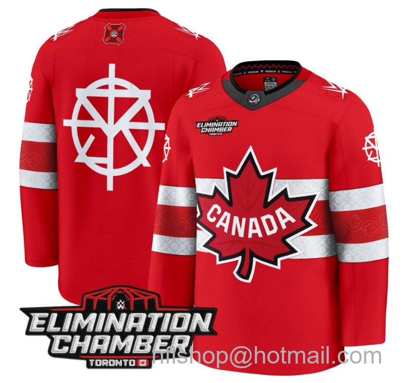 Men's Seth Rollins Jersey Elimination Chamber Toronto 2025 Premium Stitched Red