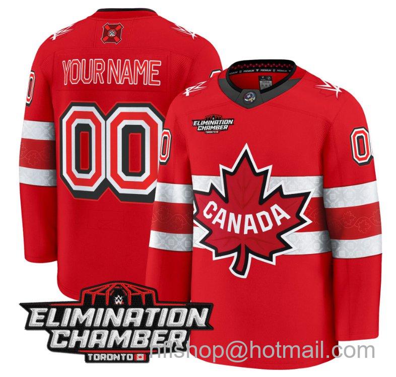 Men's Custom Elimination Chamber Toronto Jersey 2025 Premium All Stitched Red