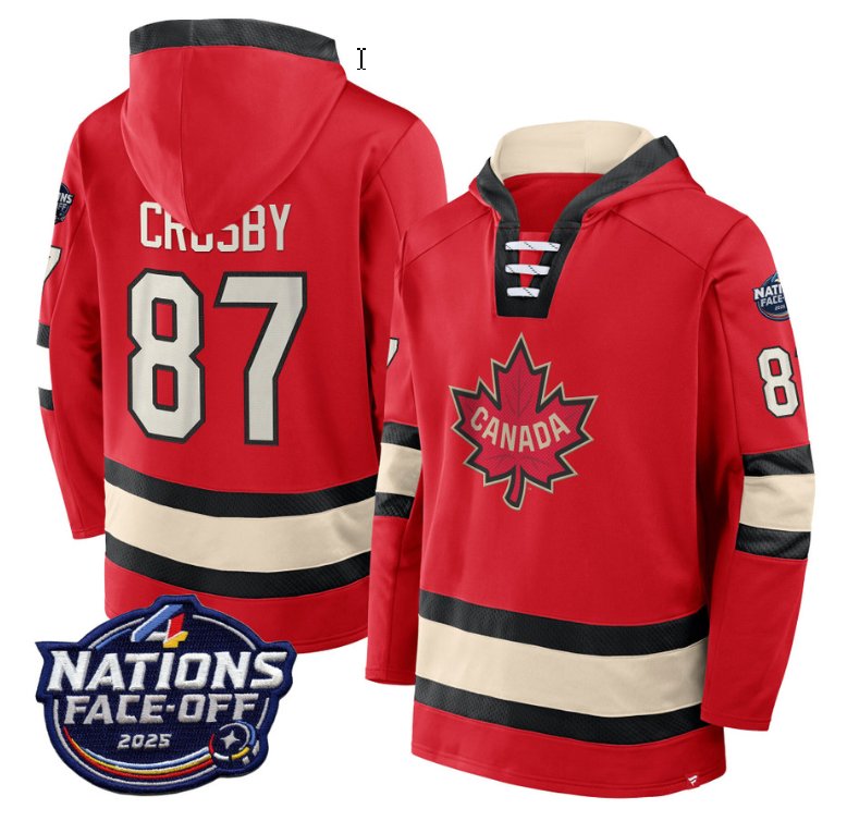 Men's Sidney Crosby Hoodie #87 Canada 4 Nations Face-Off 2025 Pullover Stitched