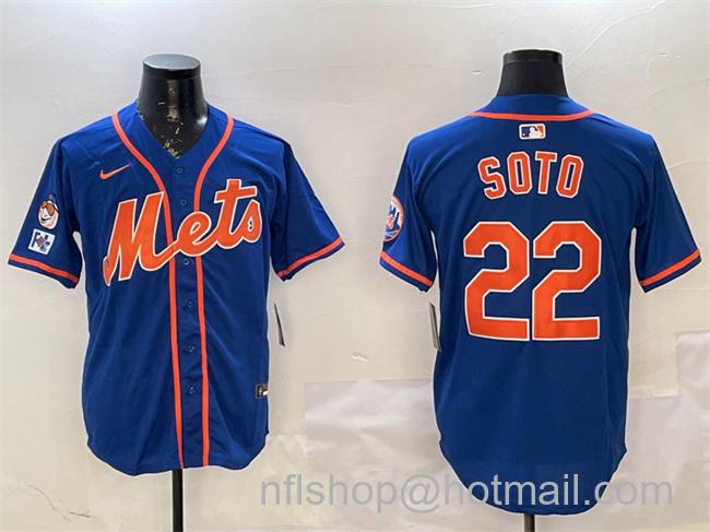 Men's New York Mets #22 Juan Soto Royal 2025 Spring Training Alternate Limited Stitched Baseball Jersey