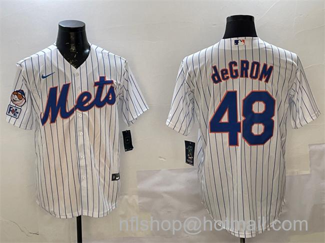 Men's New York Mets #48 Jacob deGrom White 2025 Spring Training Cool Base Stitched Baseball Jersey