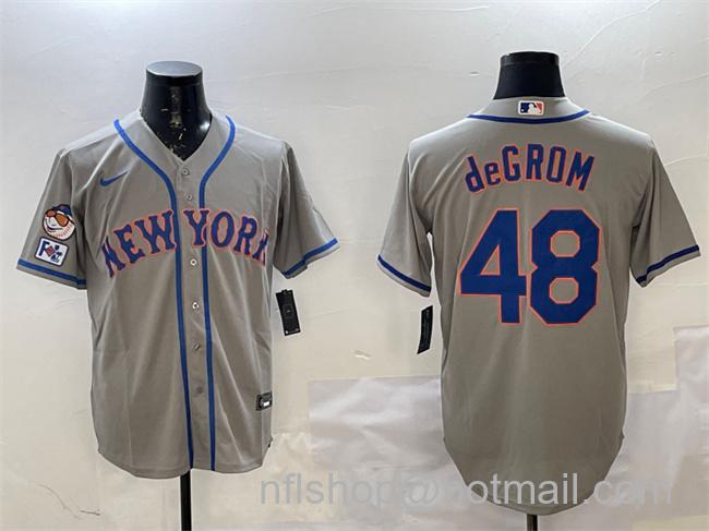 Men's New York Mets #48 Jacob deGrom Grey 2025 Spring Training Cool Base Stitched Baseball Jersey