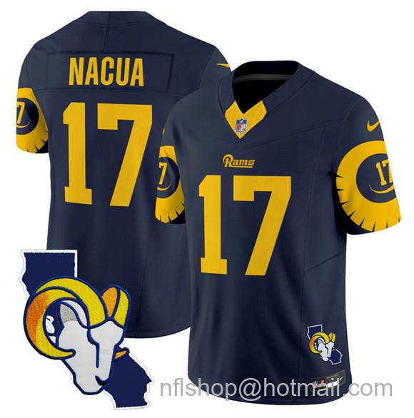 Men's Los Angeles Rams #17 Puka Nacua Navy 2025 F.U.S.E. V2 Limited Stitched Football Jersey