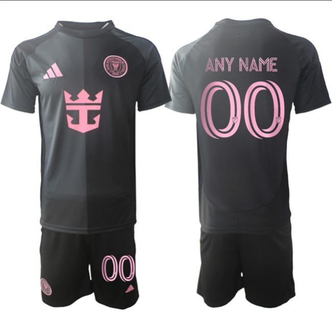 Men's Inter Miami CF Custom 2025 Black Away Soccer Jersey Suit